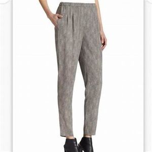 NWT Eileen Fisher silk crepe georgette chainette print tapered pants